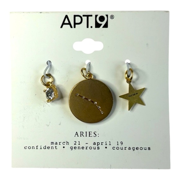 5/$25 APT.9 Aries Zodiac 3 piece Charm Set - Picture 1 of 2
